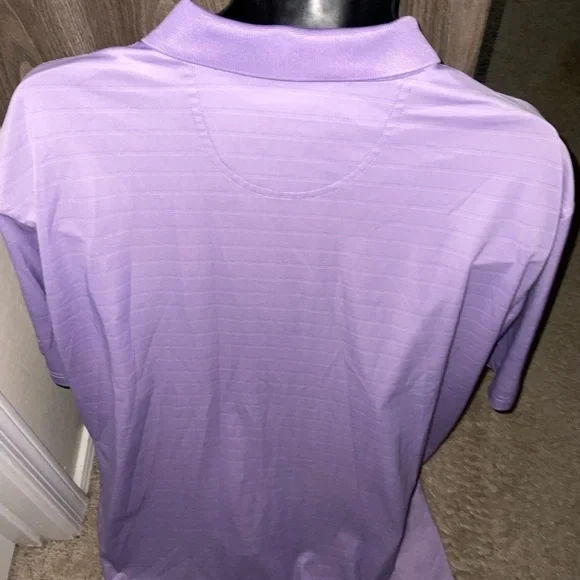 Men’s used size 2XL XXL Greg Norman purple striped play dry golf polo shirt - Picture 3 of 3